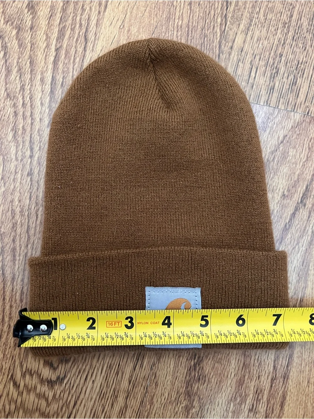 Carhartt Brown Knit Beanie Cuffed Watch Cap Winter Hat Logo Workwear Streetwear